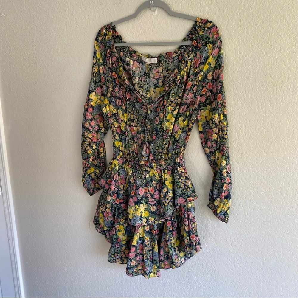 LoveShackFancy Popover Mini Dress Silk FLAWED - Picture 4 of 10